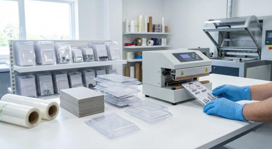  Professional workspace highlighting blister packaging, showcasing precision and sustainability.